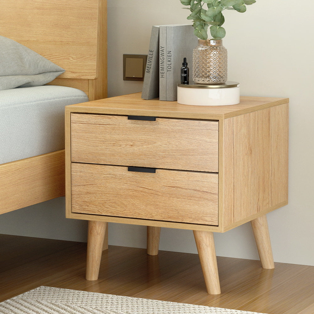 Bonalbo 2 Drawer Bedside Table, Pine