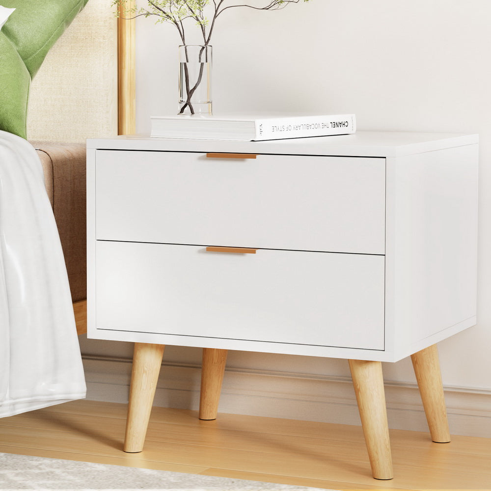 Bonalbo 2 Drawer Bedside Table, White