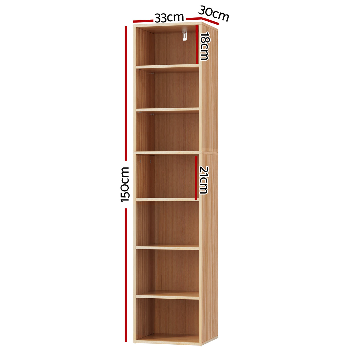 Netherby 7 Tier Bookshelf, Pine