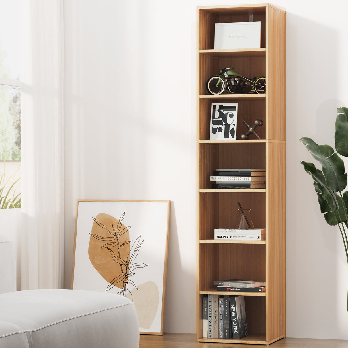 Netherby 7 Tier Bookshelf, Pine