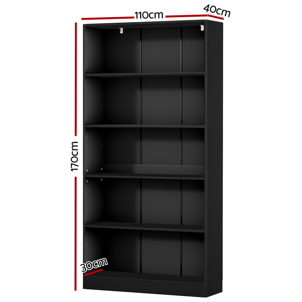 Torrensville 5 Tier Bookshelf, Black