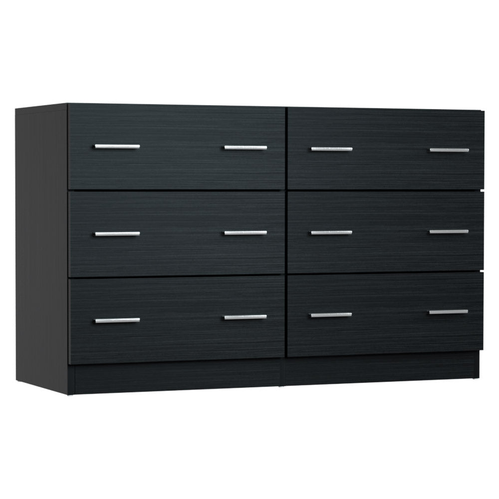 Thirlmere 6 Drawer Lowboy, Black