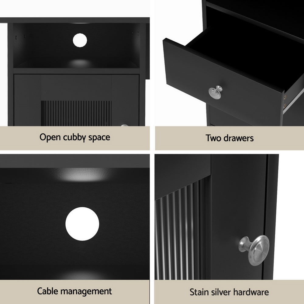 Bruce Corner Desk, Black 150cm