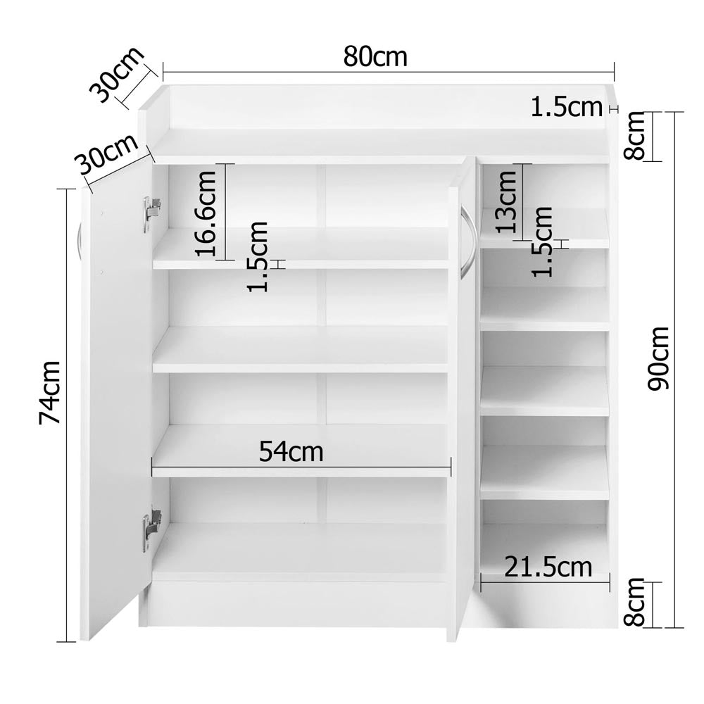 Wickliffe 2 Door Shoe Cabinet, White image 3