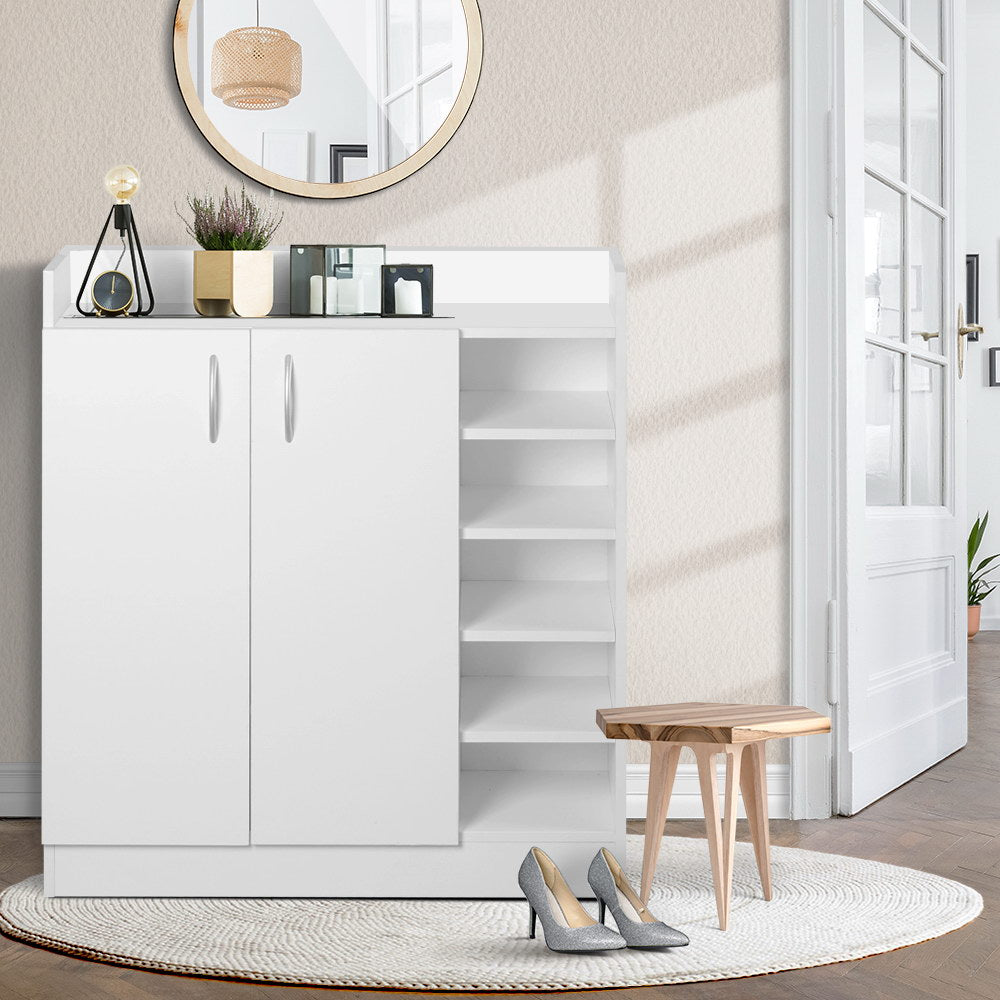 Wickliffe 2 Door Shoe Cabinet, White image 1
