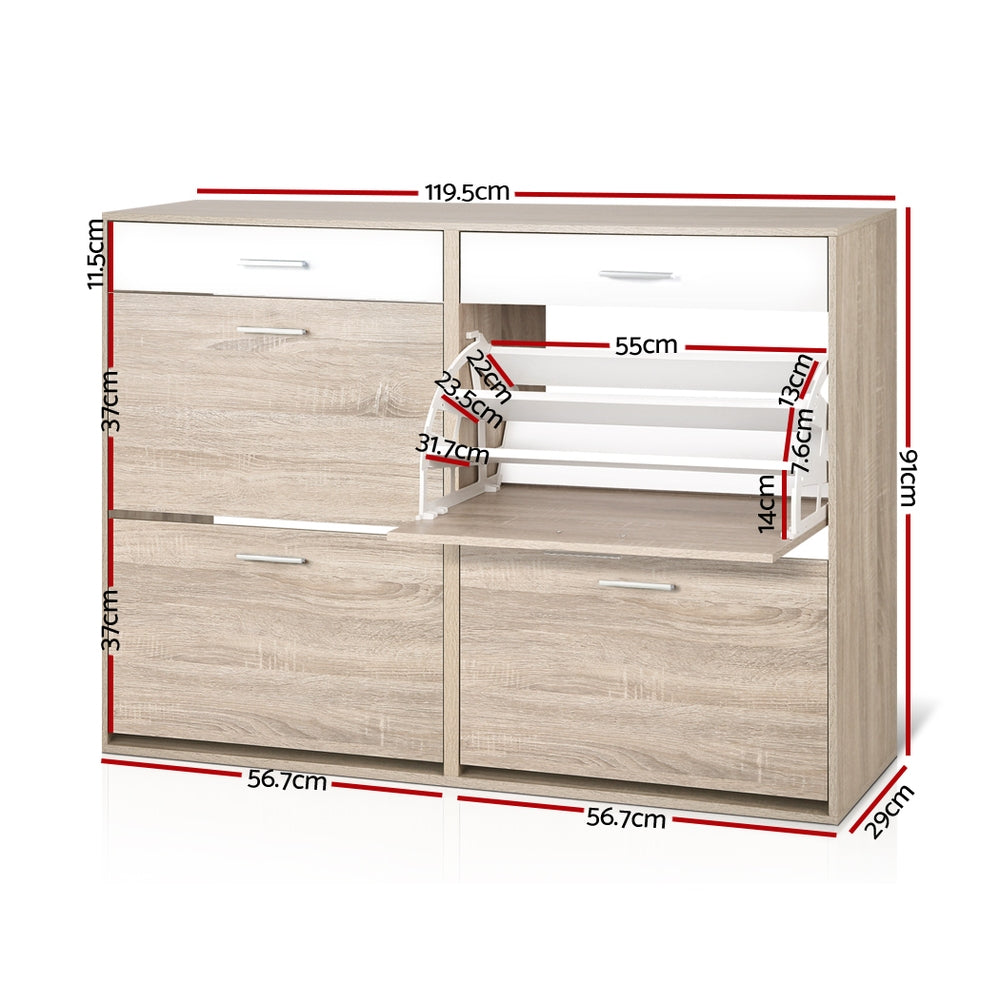 Woorndoo 36 Pair Shoe Cabinet, Pine