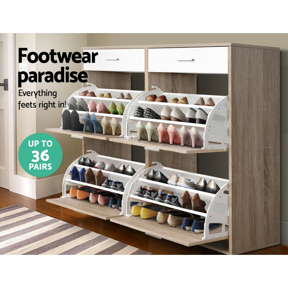 Woorndoo 36 Pair Shoe Cabinet, Pine
