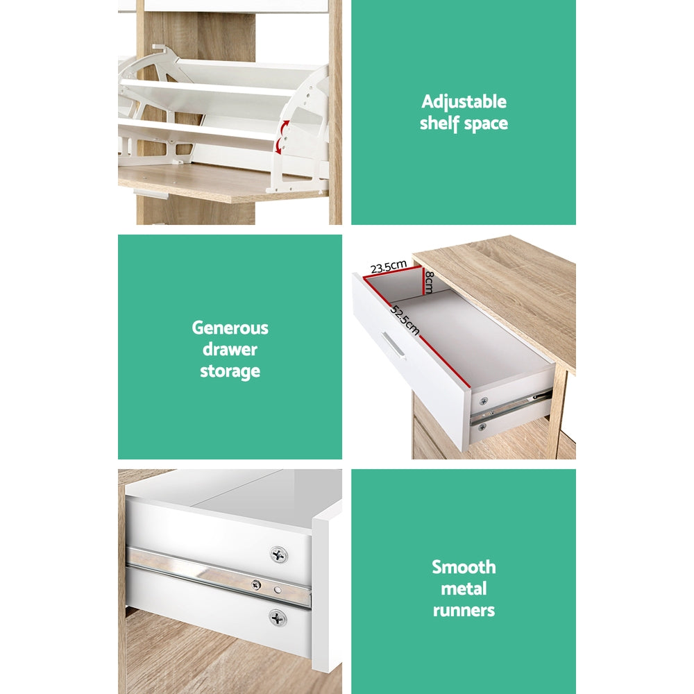 Woorndoo 36 Pair Shoe Cabinet, Pine