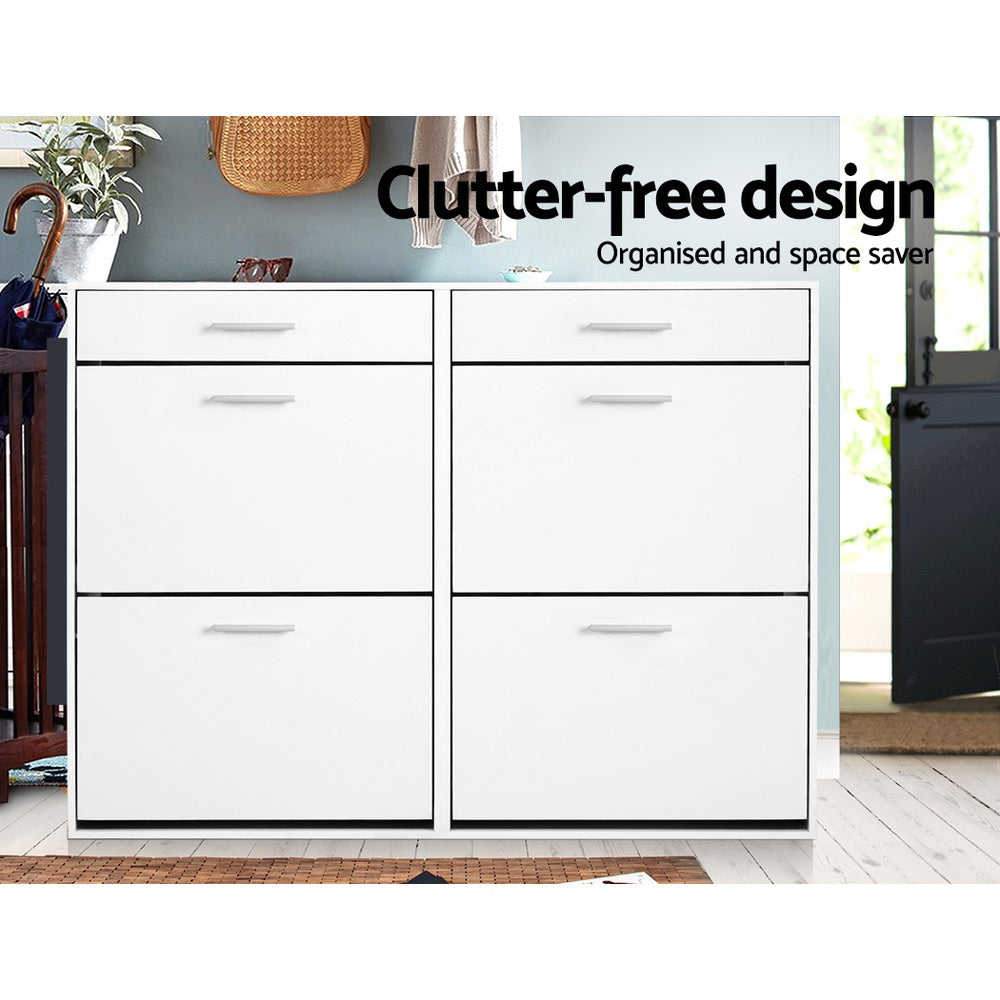 Woorndoo 36 Pair Shoe Cabinet, White