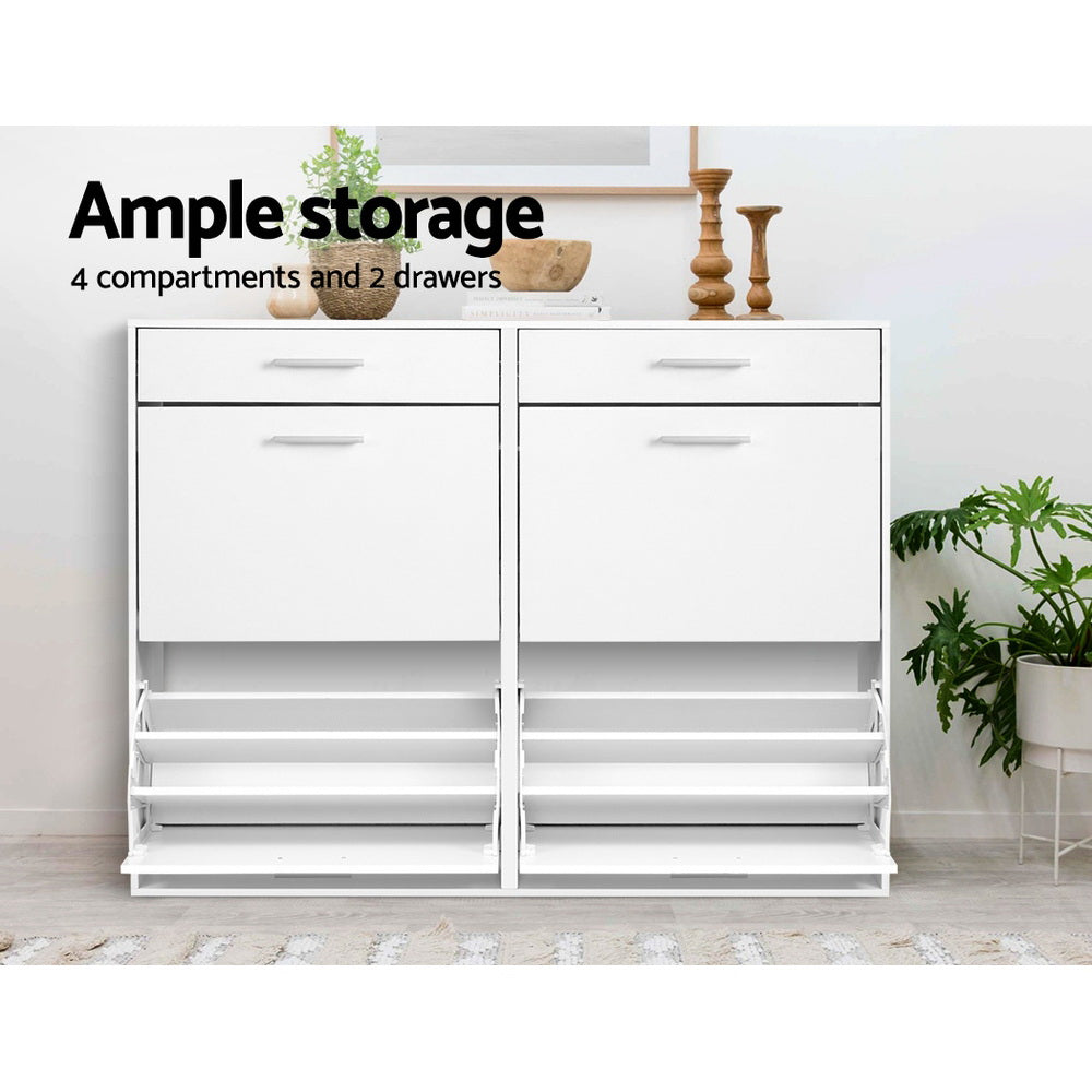 Woorndoo 36 Pair Shoe Cabinet, White