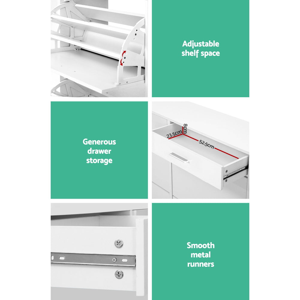 Woorndoo 36 Pair Shoe Cabinet, White
