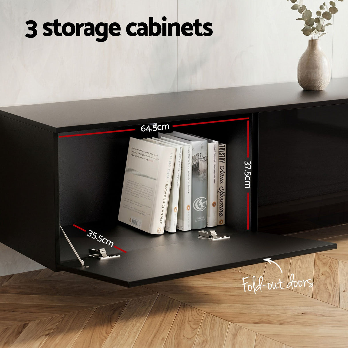 Yarra Glen TV Unit and Coffee Table Set, Black