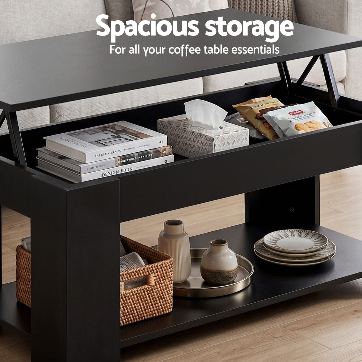 Yarra Glen TV Unit and Coffee Table Set, Black