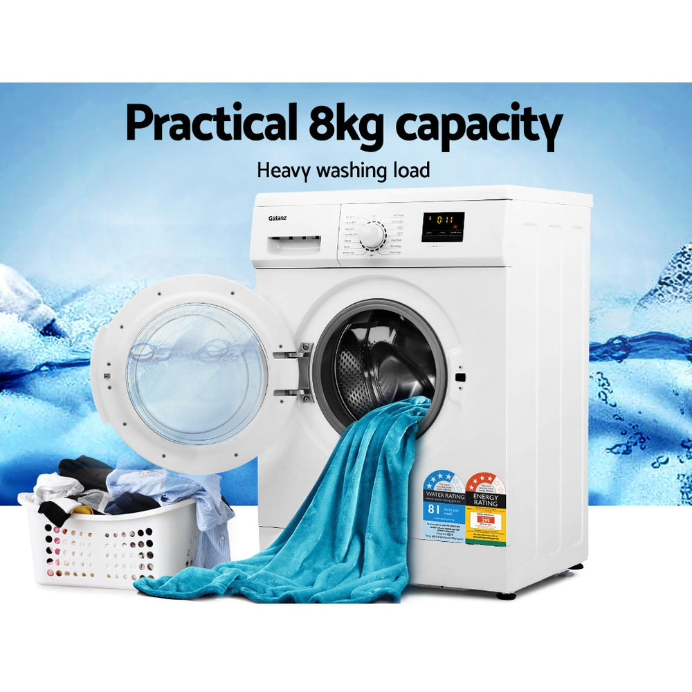 LED display and push button control panel on the washing machine