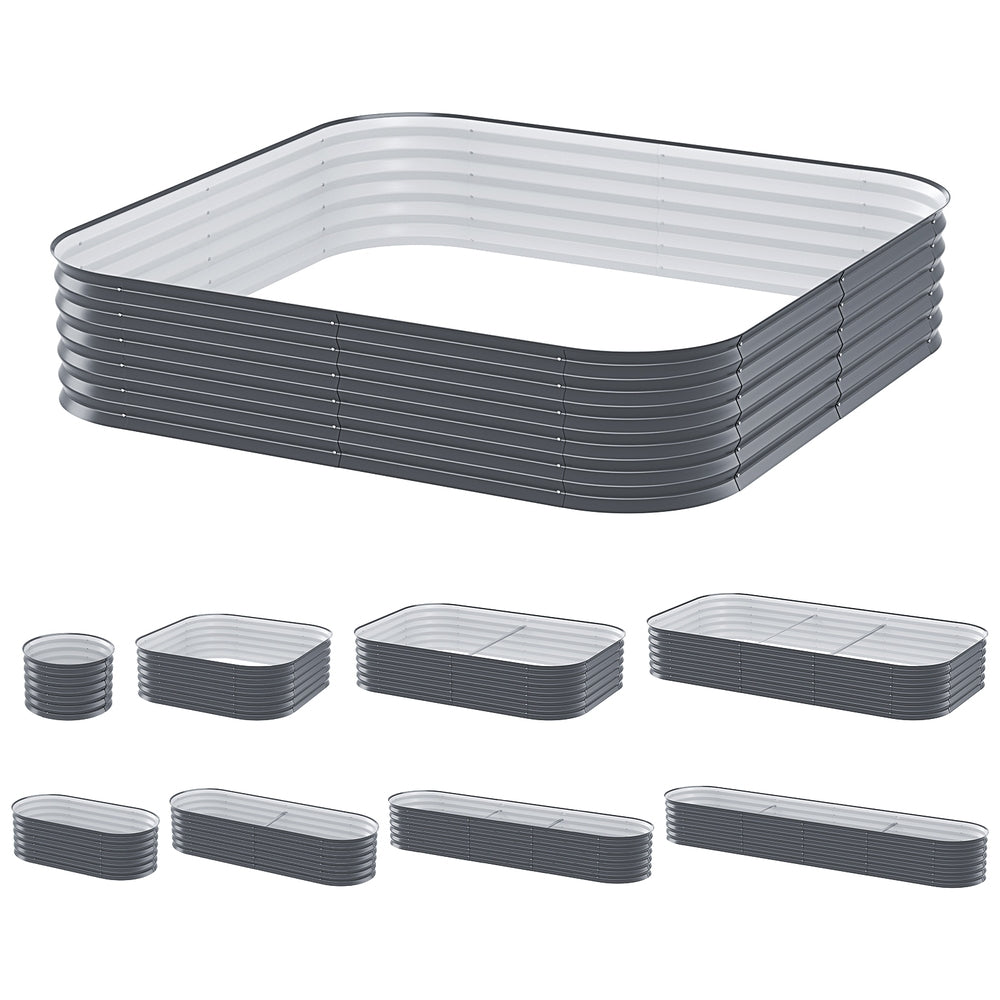 Green Fingers 9-in-1 Modular Raised Garden Bed — 40cm Height, Galvanised Steel — Allure Home Collections