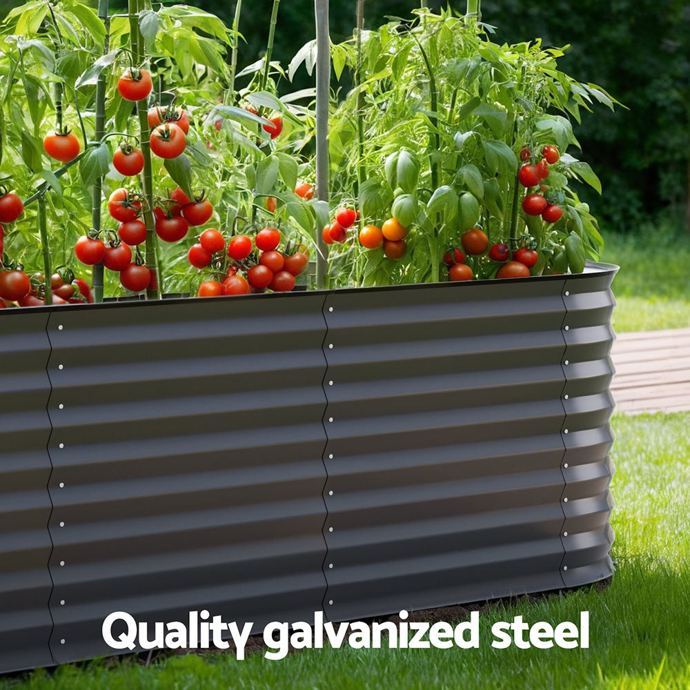 Green Fingers 9-in-1 Modular Raised Garden Bed — 56cm Height, Galvanised Steel — Allure Home Collections