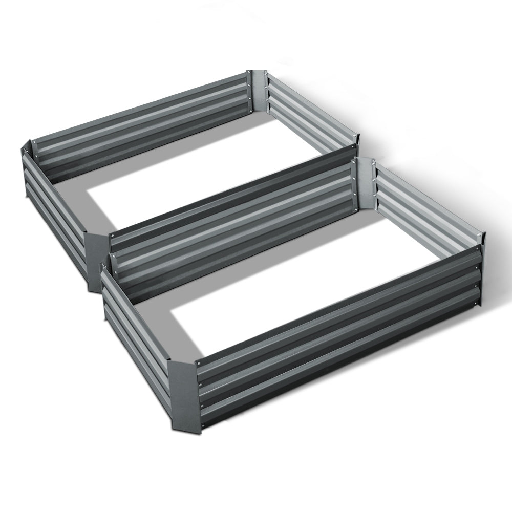 Green Fingers Raised Garden Beds — Pack of 2, 120 x 90cm Galvanised Steel — Allure Home Collections