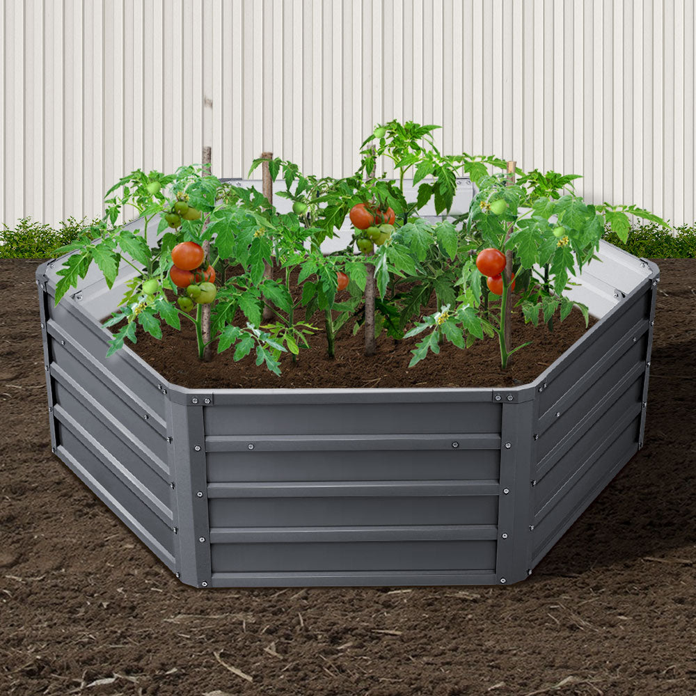 Green Fingers Square Raised Garden Beds — Pack of 2, 130 x 130 x 46cm Galvanised — Allure Home Collections