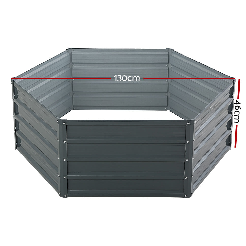 Green Fingers Square Raised Garden Beds — Pack of 2, 130 x 130 x 46cm Galvanised — Allure Home Collections