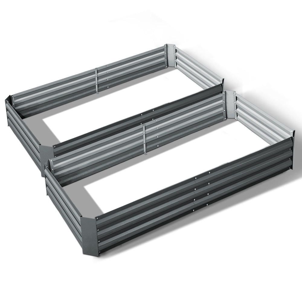 Green Fingers Raised Garden Beds — Pack of 2, 210 x 90cm Galvanised Steel — Allure Home Collections