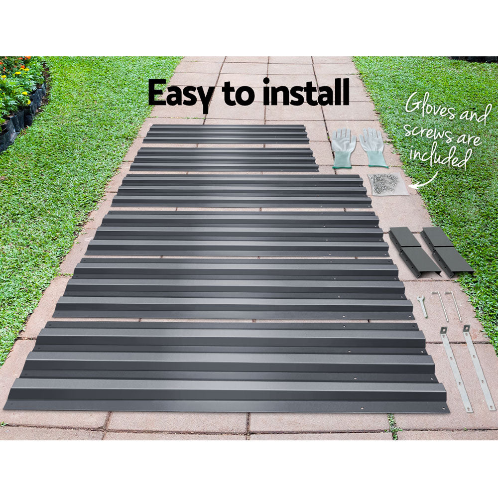 Green Fingers Raised Garden Beds — Pack of 2, 150 x 90cm Galvanised Steel — Allure Home Collections