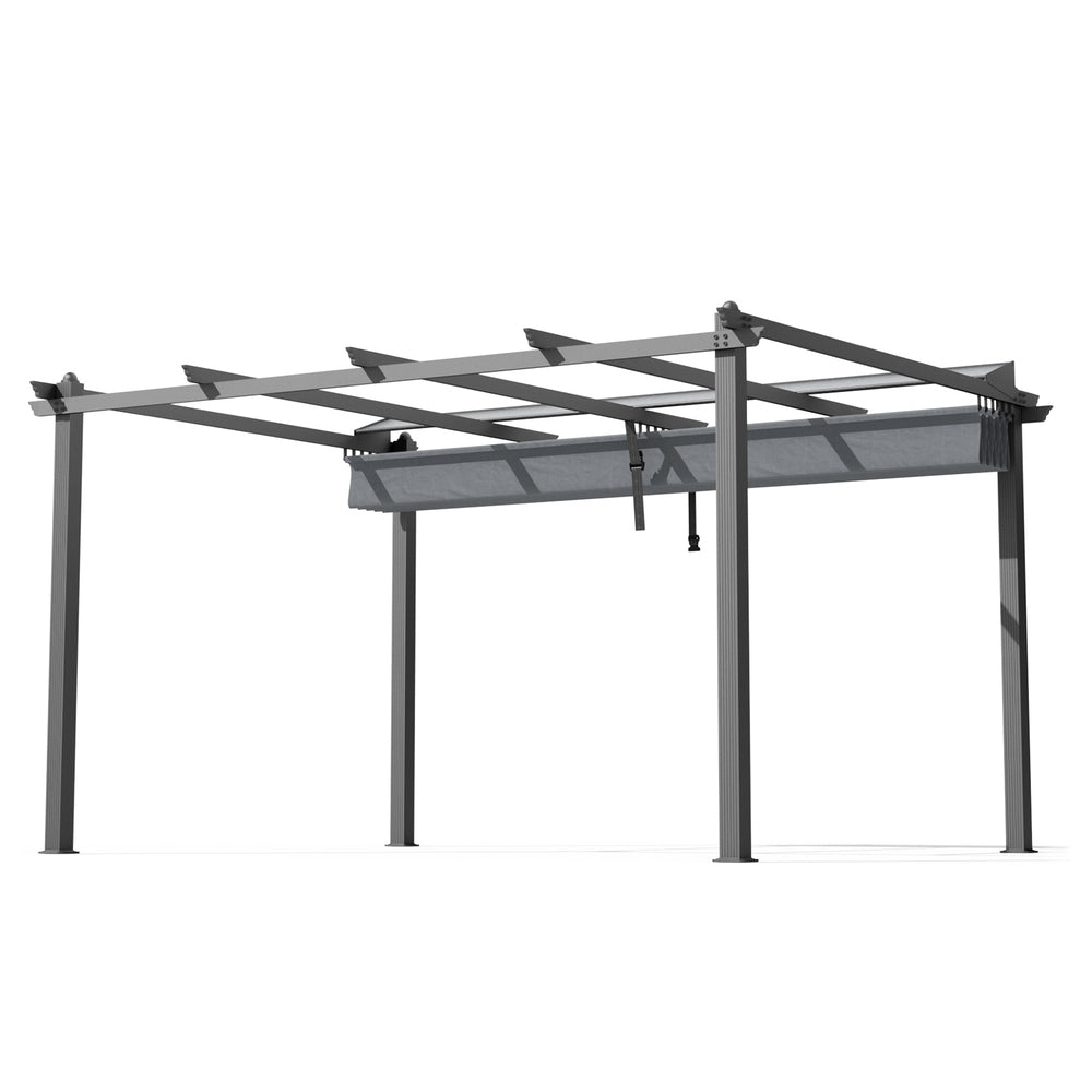 Adjustable sliding canopy fabric on the 3 x 4 m pergola gazebo