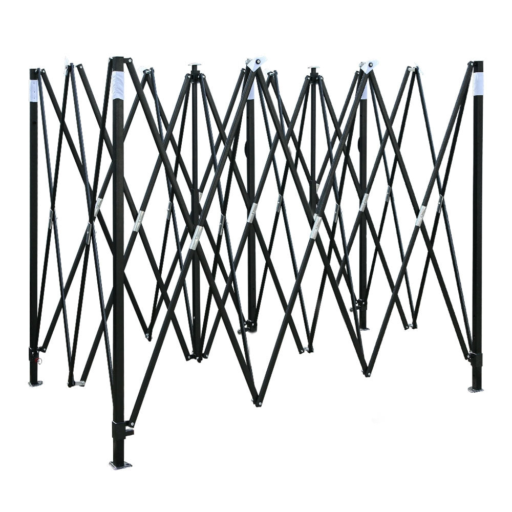 Side view of the white gazebo showing a 4.5 m side wall attached