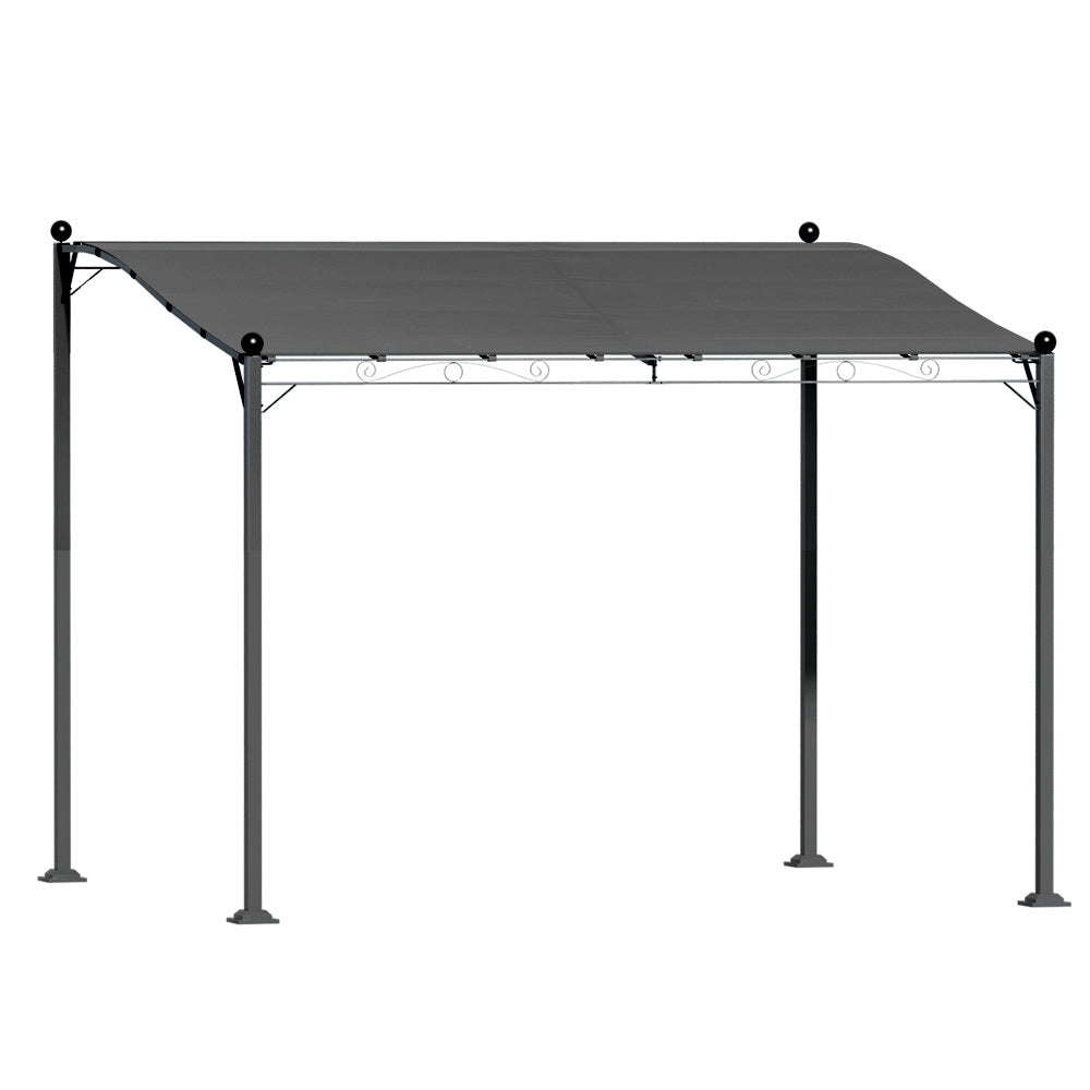 Grey 312 x 260 cm iron art outdoor garden gazebo shown in full