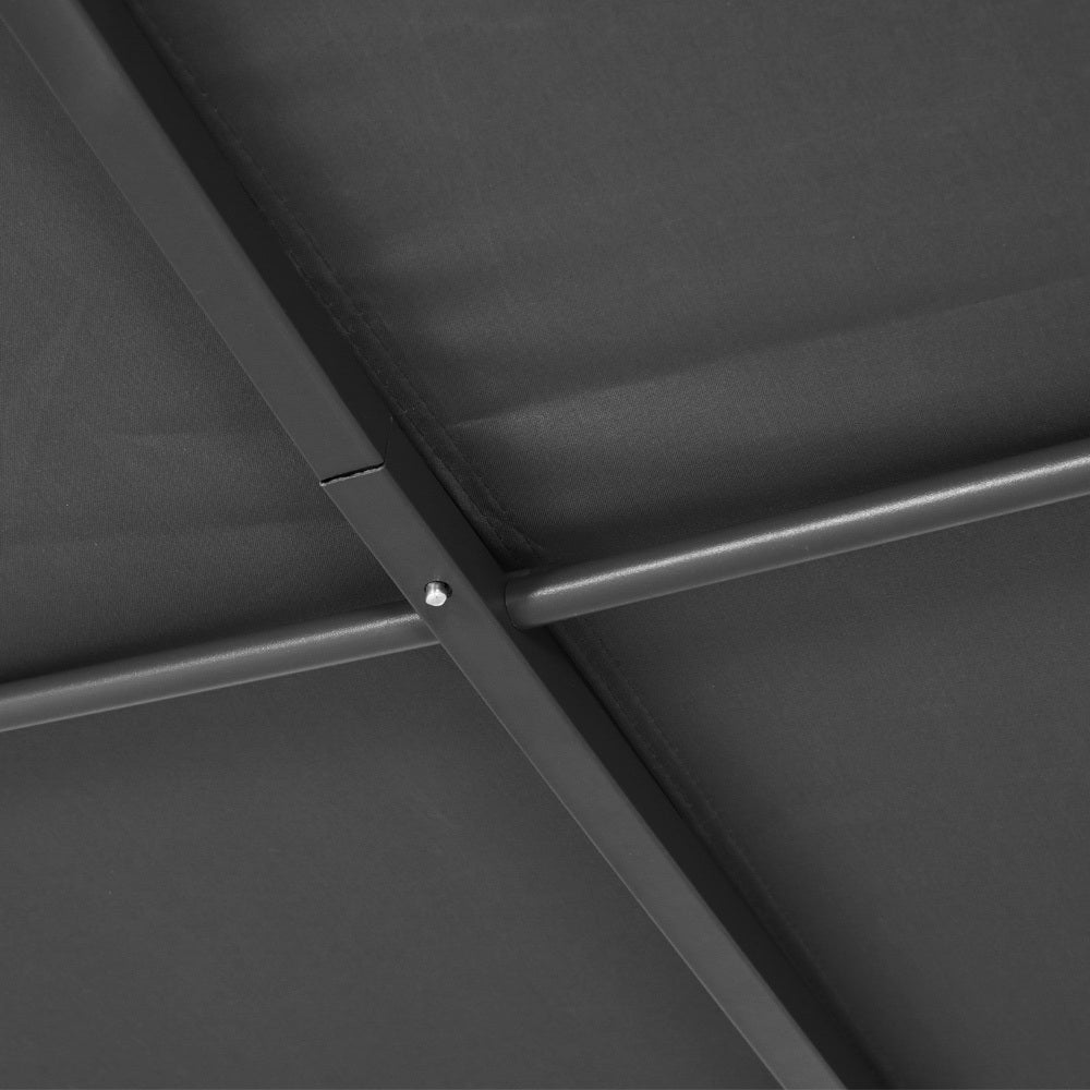 Grey PE canopy roof of the 312 x 260 cm iron art gazebo