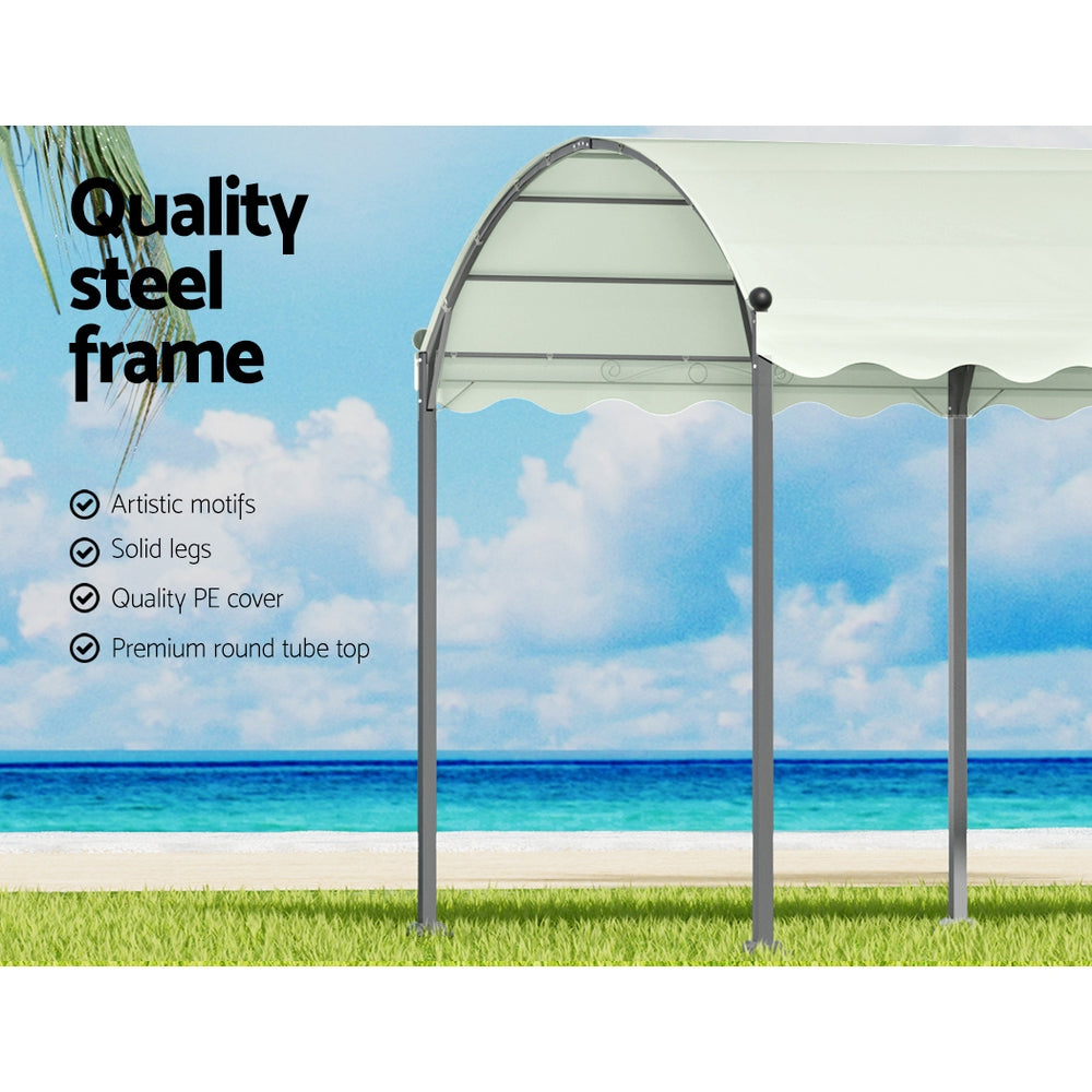 Square 40 mm steel foot tube and leg detail on the gazebo frame