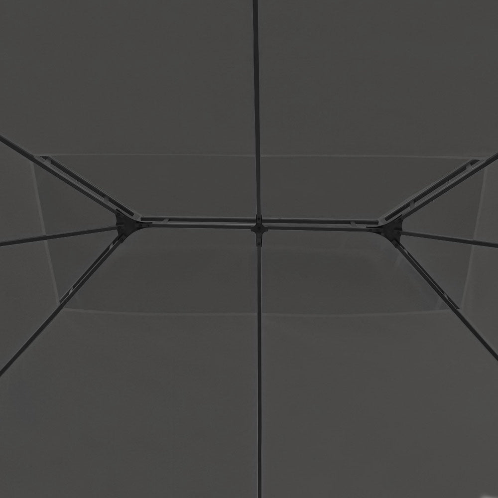 Ornate floral detailing on the steel frame of the iron art gazebo
