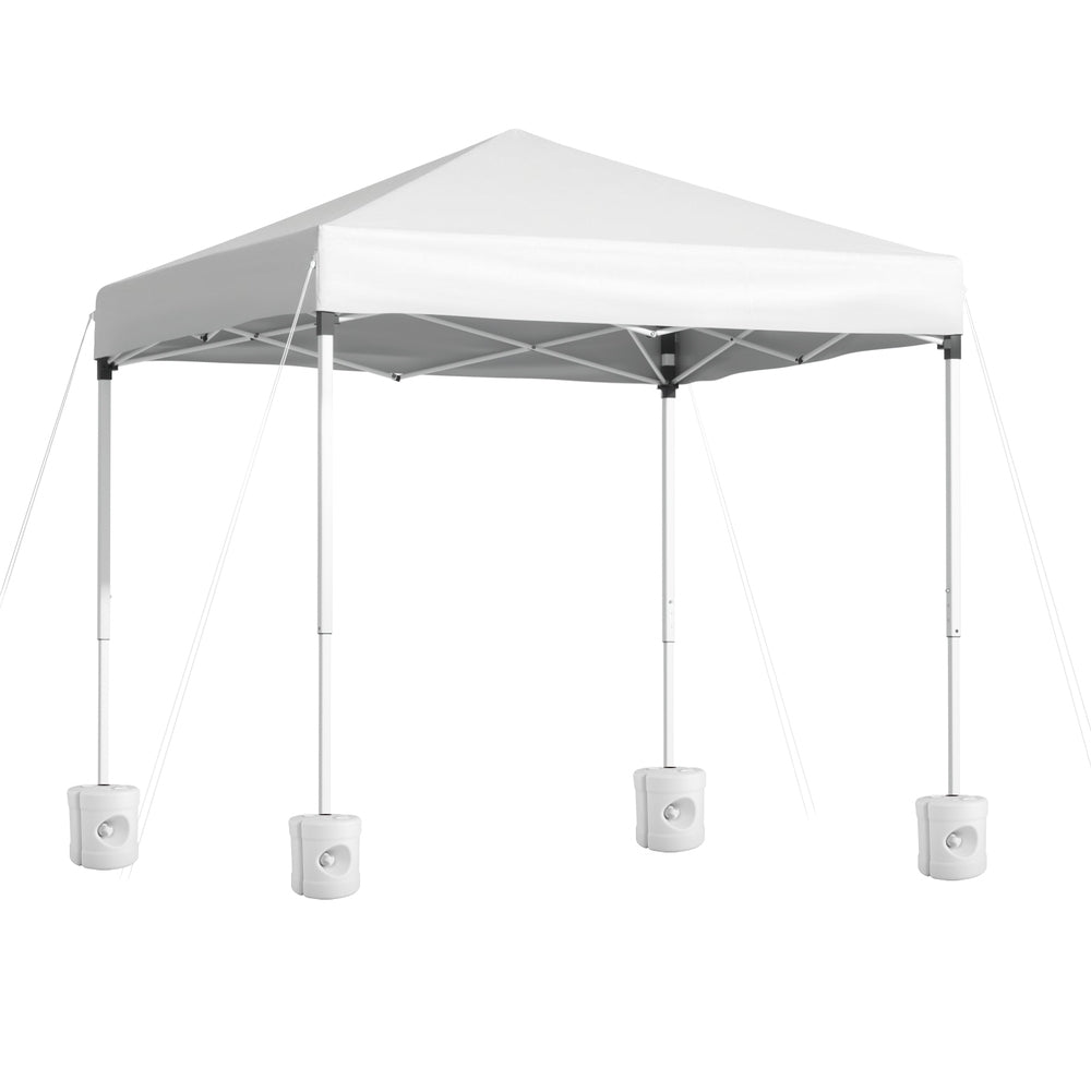 White 2 x 2 m pop up gazebo with four base pods on the legs
