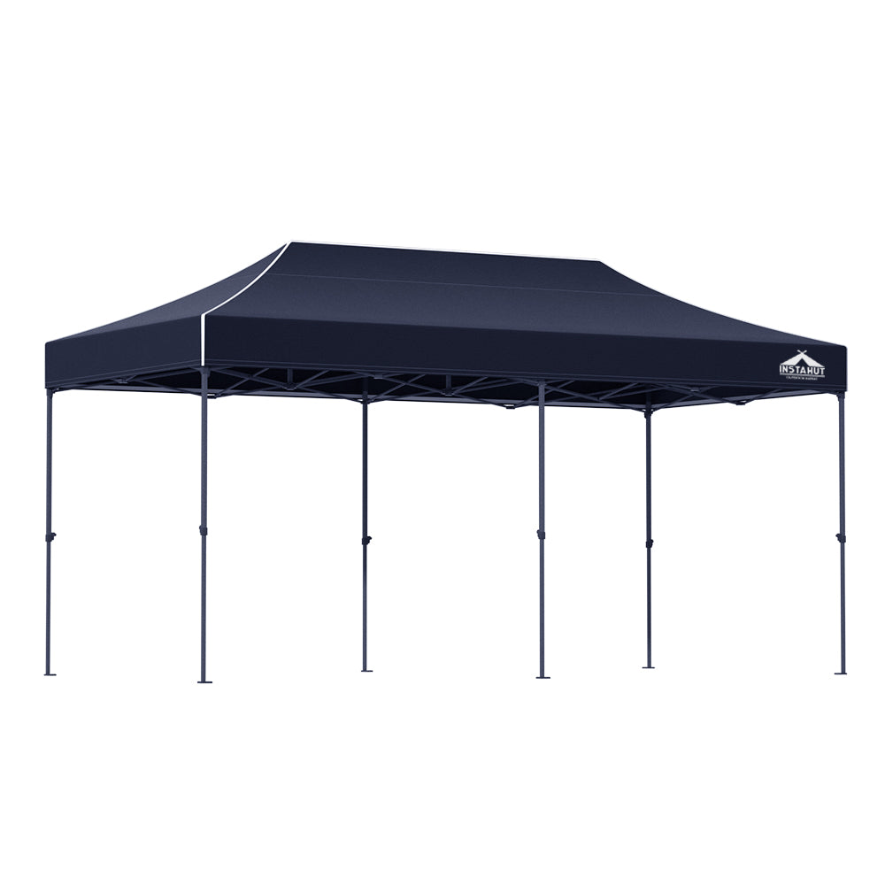 Dimension diagram of the navy 6 x 3 m pop up gazebo with height settings