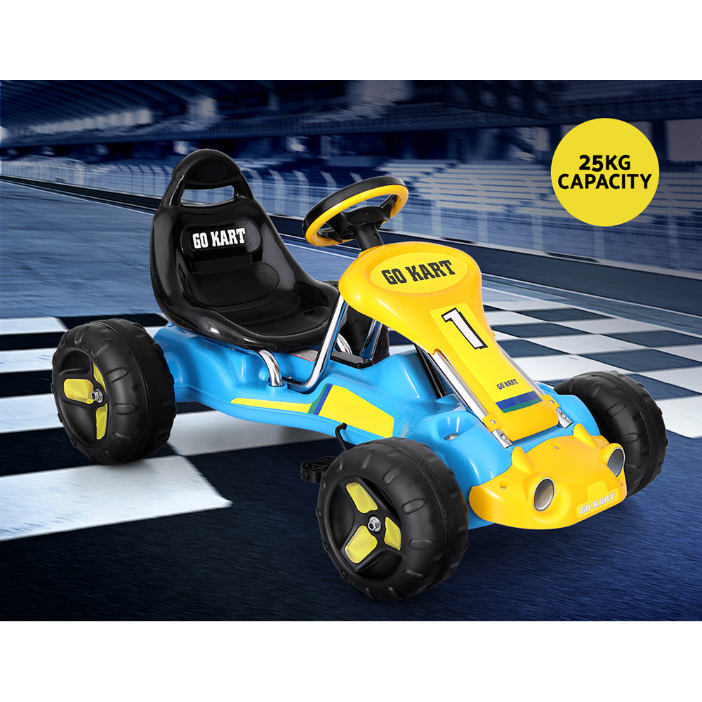 Kids Pedal Go Kart Ride On Racing Car Blue