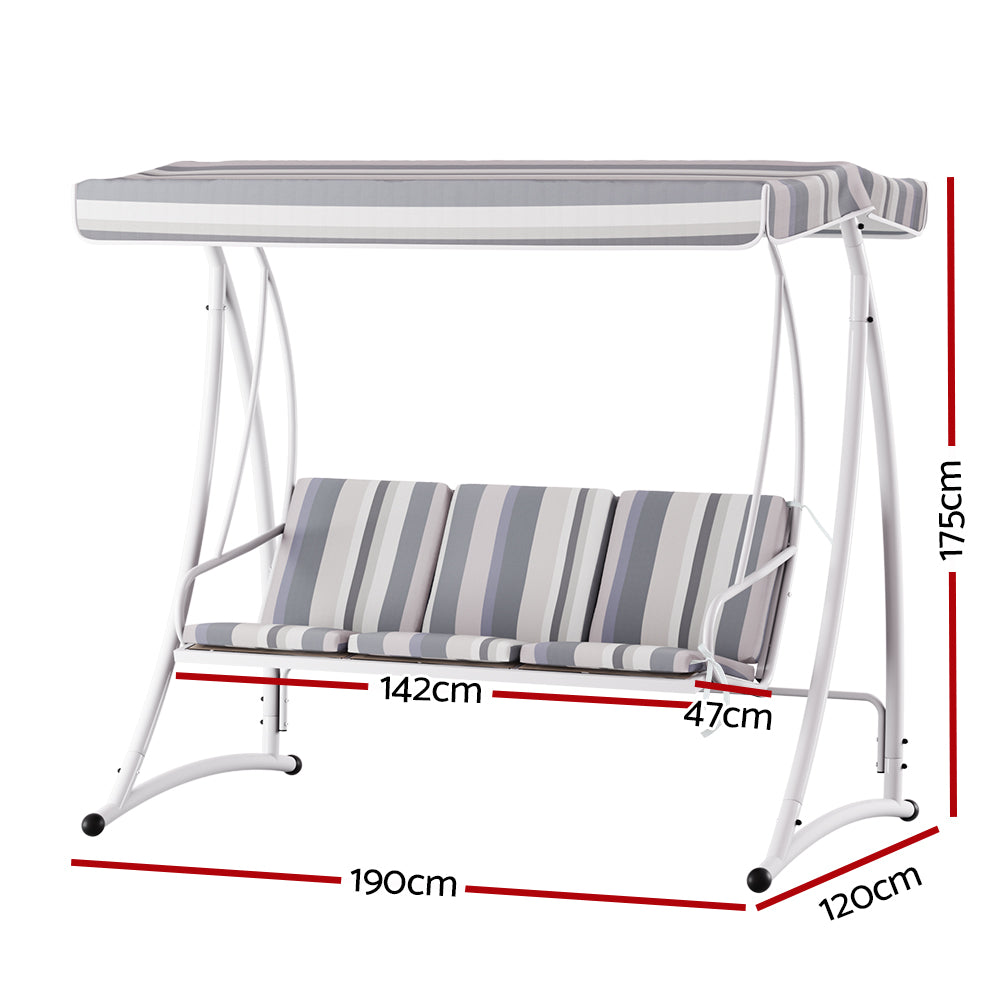 Merimbula Swing Chair, White Grey image 2