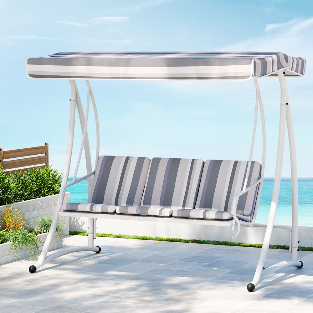 Merimbula Swing Chair, White Grey image 1