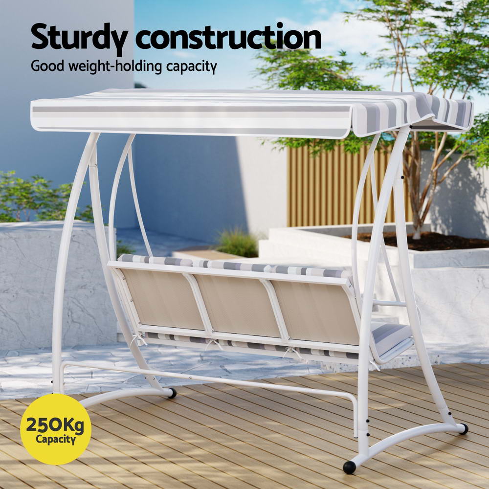 Merimbula Swing Chair, White Grey image 6
