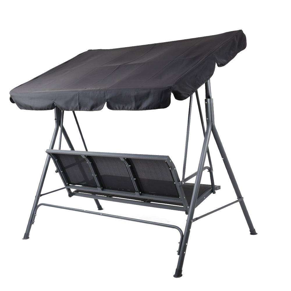 Jamberoo 3 Seater Porch Swing Chair Black image 5