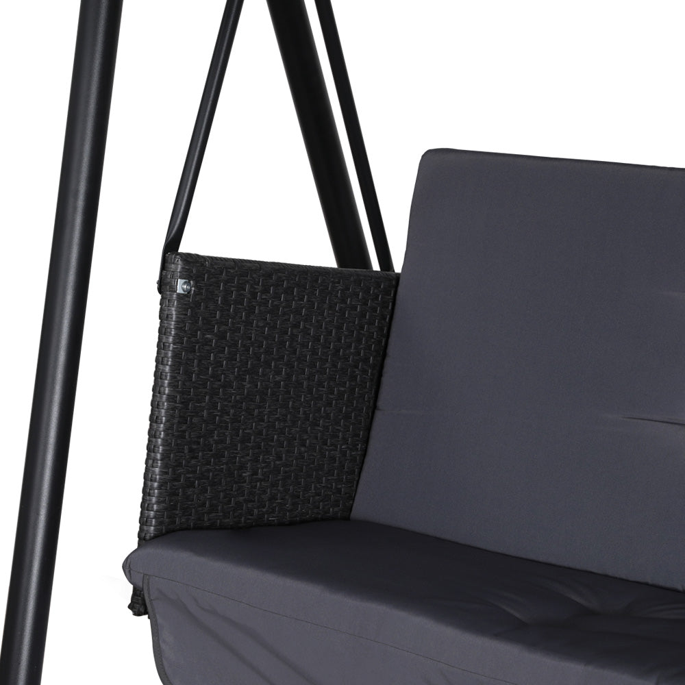 Shell Cove 3 Seater Porch Swing Chair Grey image 5