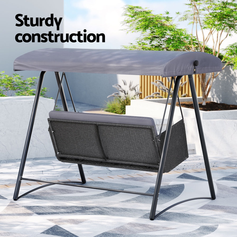 Shell Cove 3 Seater Porch Swing Chair Grey image 6