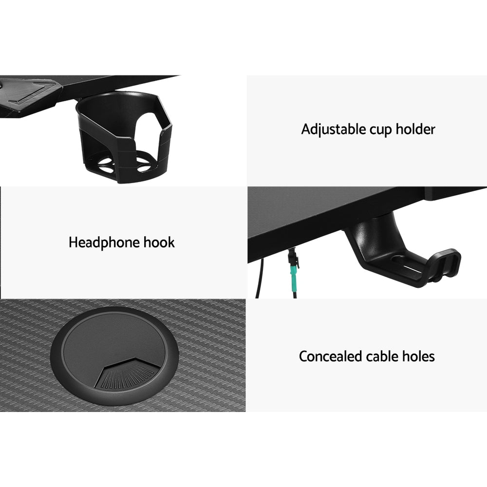 Greenway Gaming Desk, Black 120cm