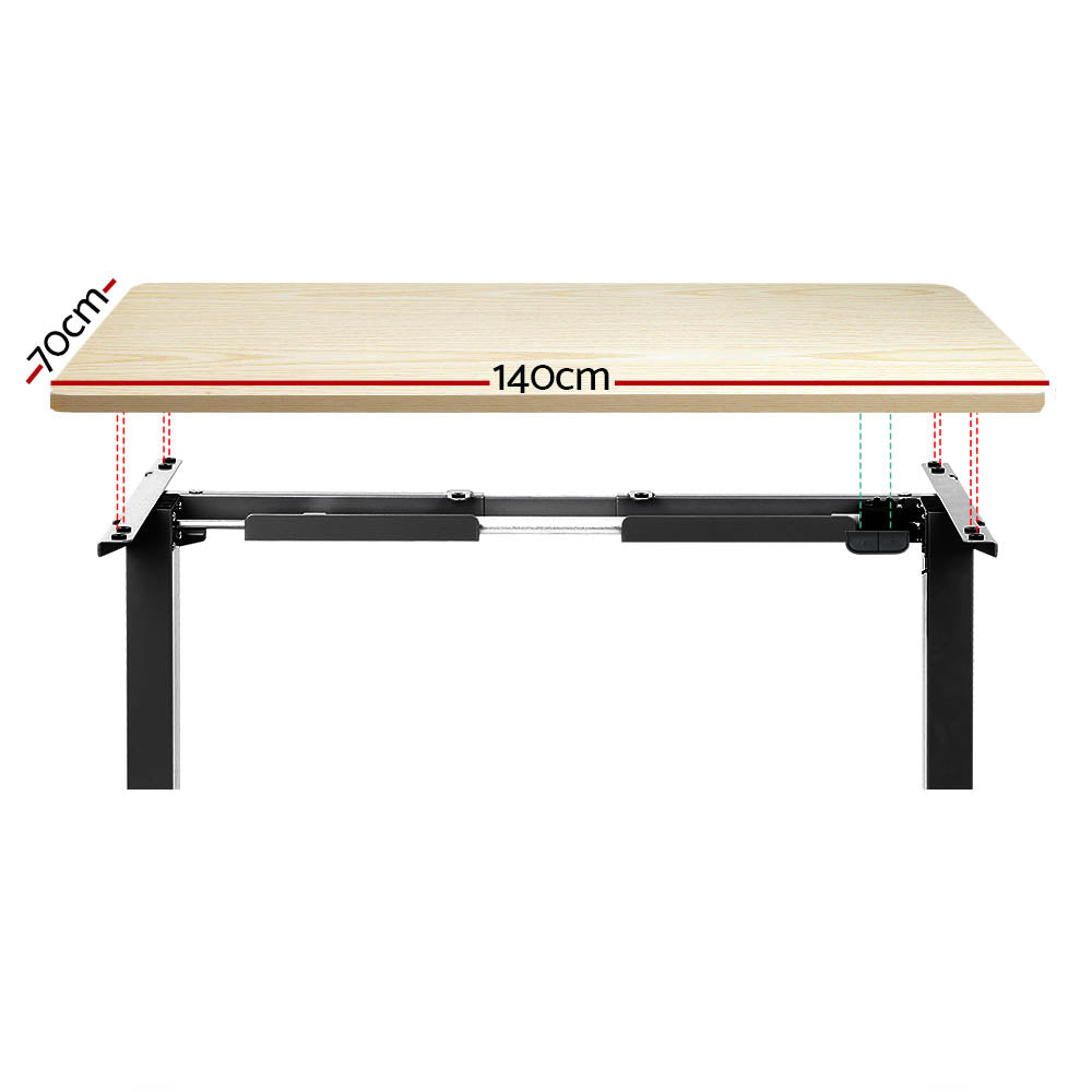 Latham Electric Standing Desk, Oak 140cm