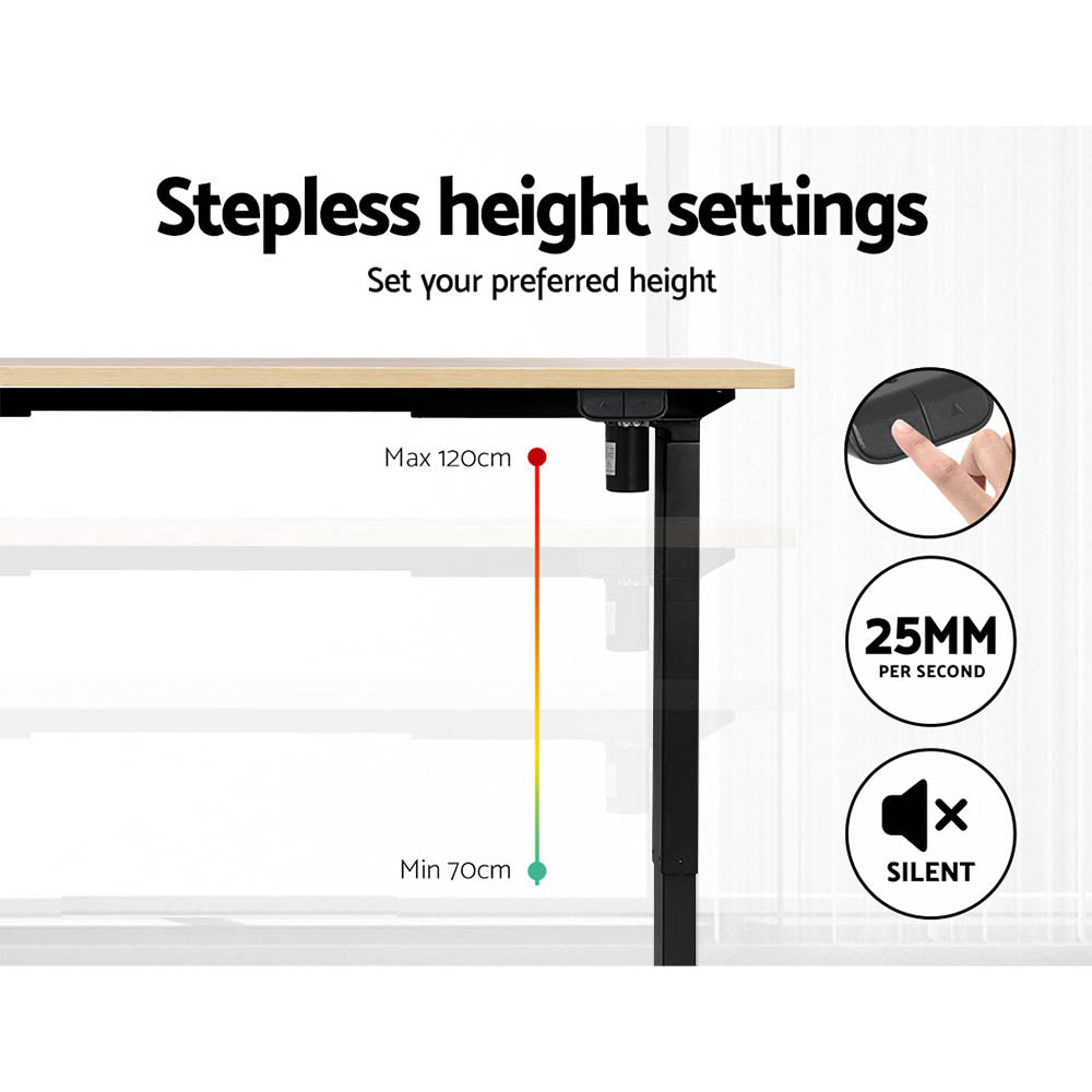 Latham Electric Standing Desk, Oak 140cm