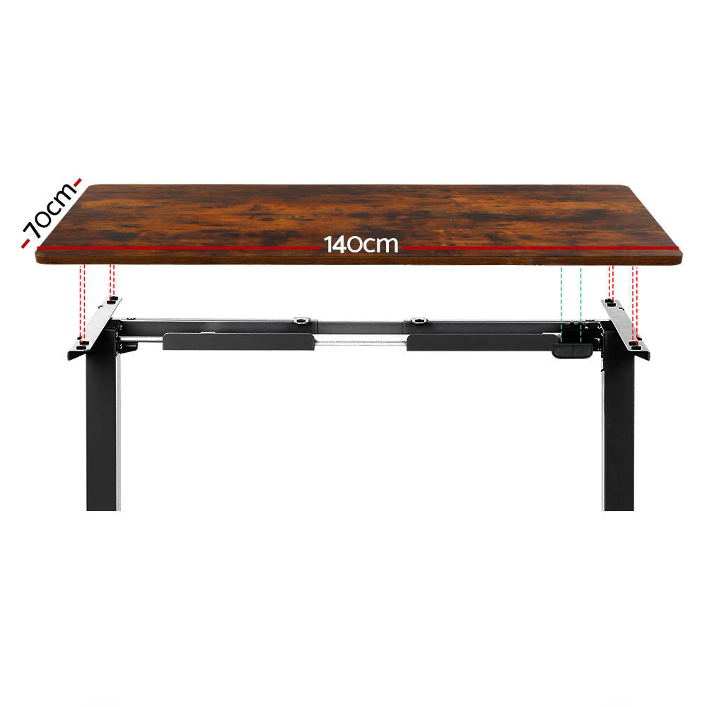 Chifley Electric Standing Desk, Rustic Brown 140cm