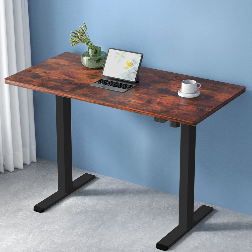 Chifley Electric Standing Desk, Rustic Brown 140cm