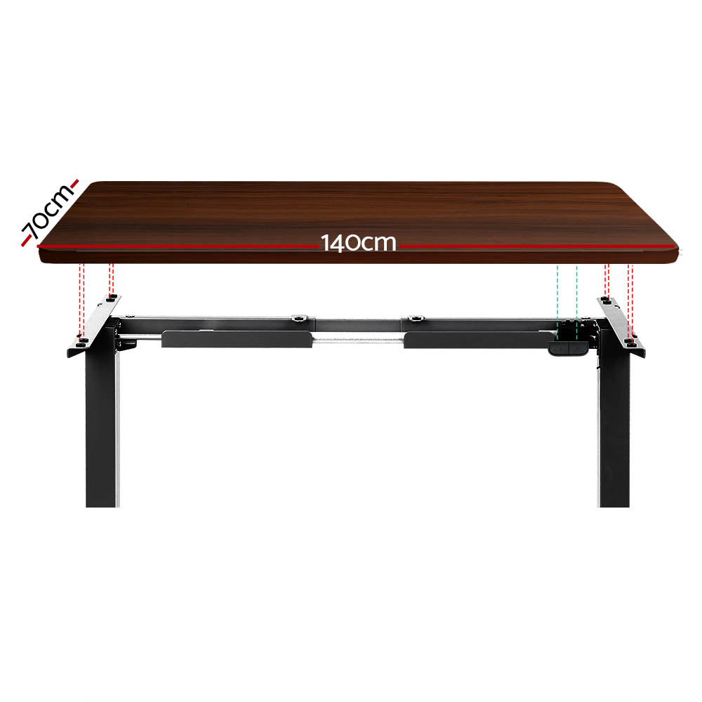 Artiss Electric Height Adjustable Standing Desk Rustic Brown Walnut or Black — Allure Home Collections