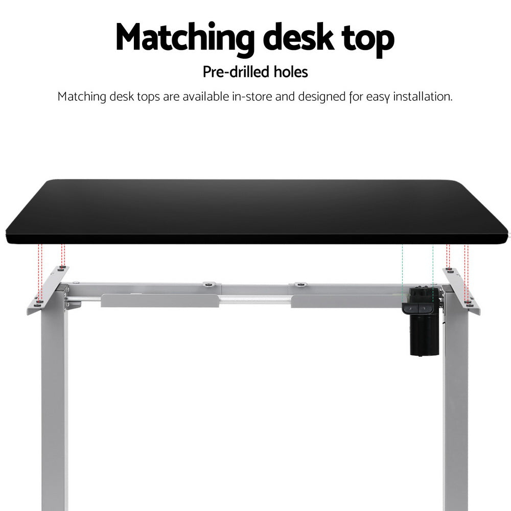 Artiss Electric Height Adjustable Desk Frame 70kg Load Black Grey or White — Allure Home Collections