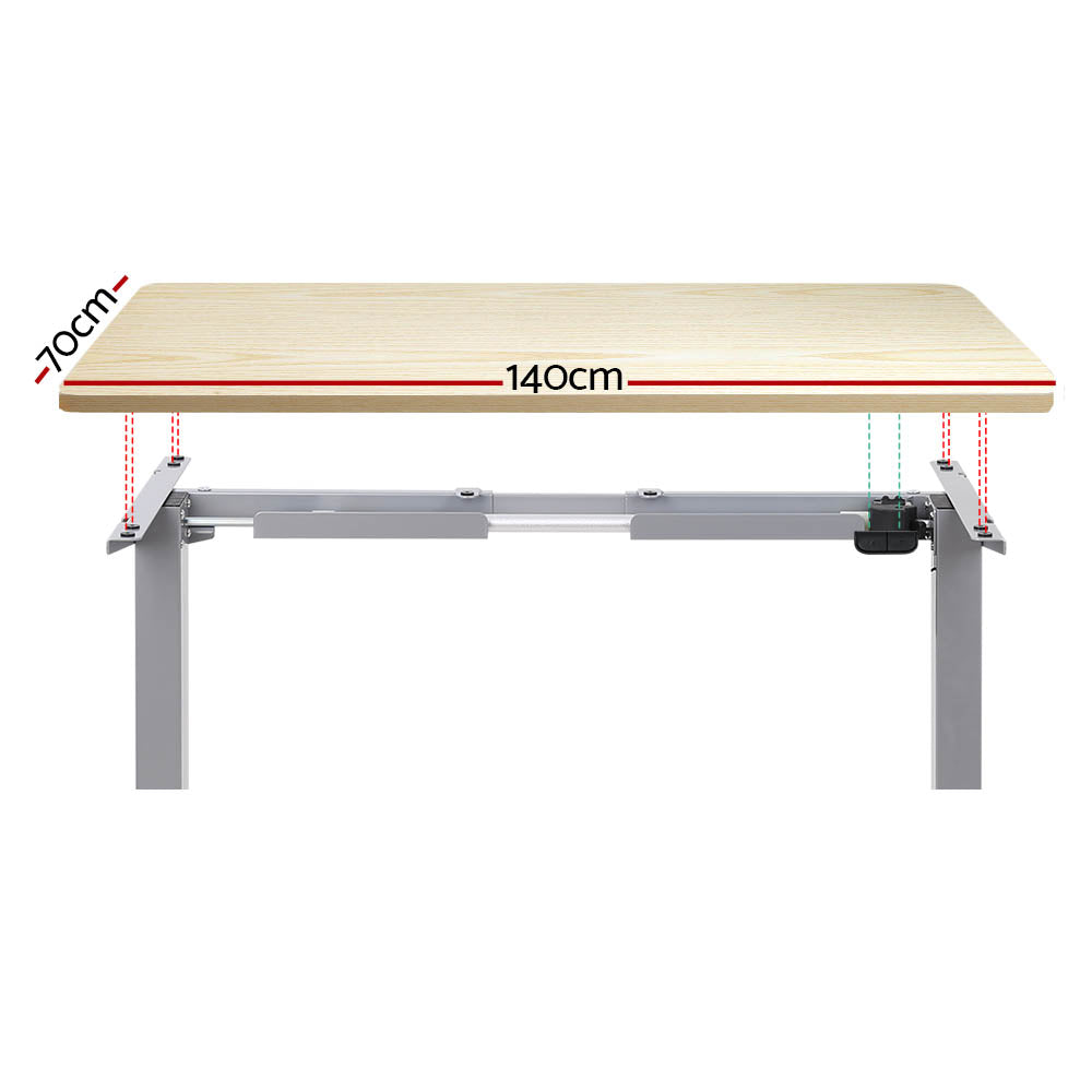 Franklin Electric Standing Desk, Oak 140cm