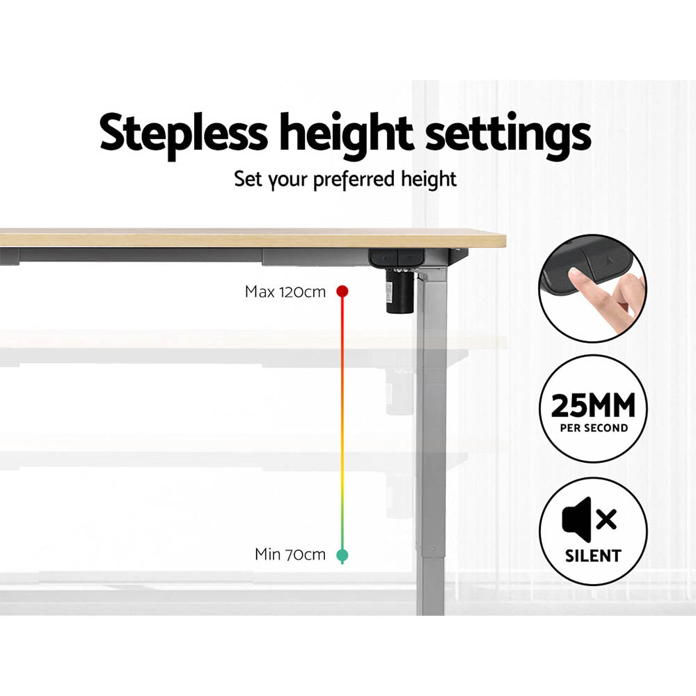 Franklin Electric Standing Desk, Oak 140cm
