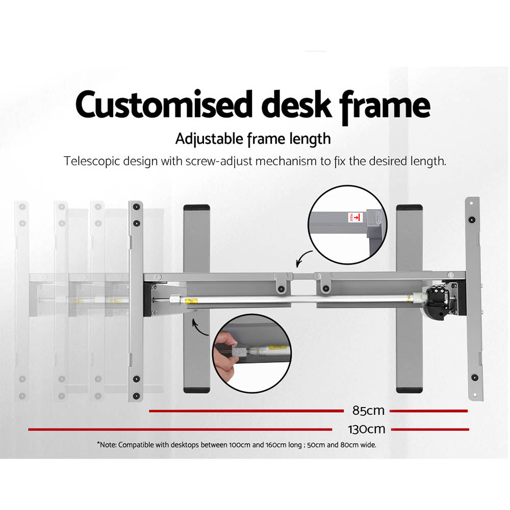 Franklin Electric Standing Desk, Oak 140cm